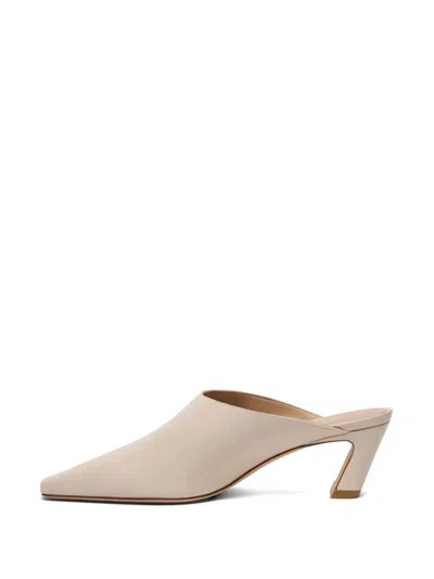 Stuart Weitzman Stasso Square-toe Mules In Neutral