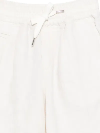 Brunello Cucinelli Drawstring Elasticated Shorts In Neutral
