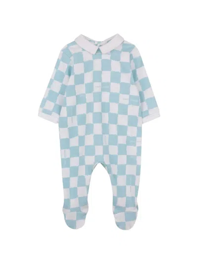 Marc Jacobs Collared Chequered-pattern Pyjama Set In Blue