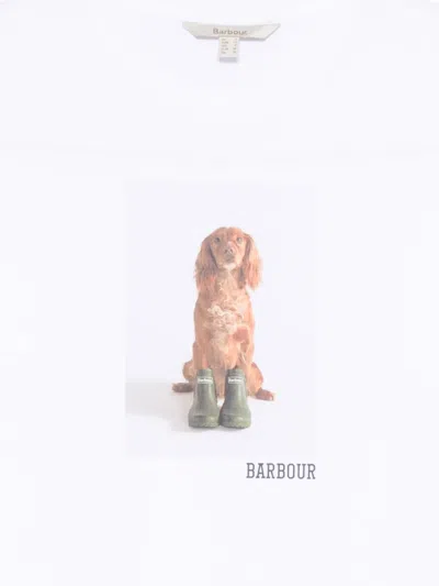 Barbour Bedale Cotton T Shirt With Print In White