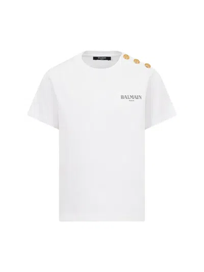 Balmain Buttoned T-shirt In White