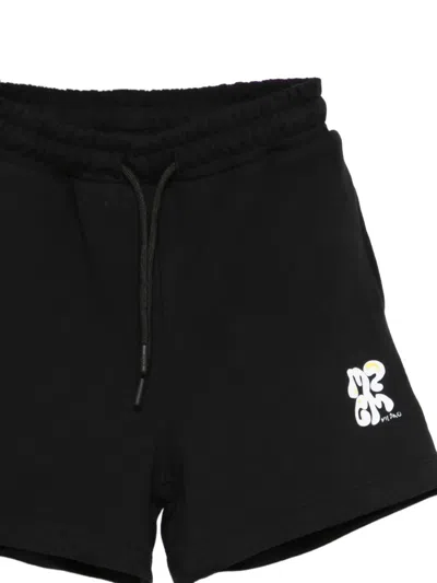 Msgm Logo-print Drawstring Shorts In Black