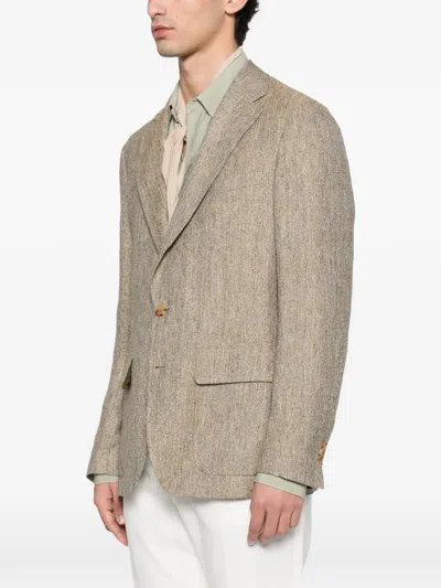 Fursac Single-breasted Notched-lapel Blazer In Multi