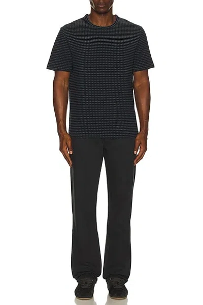 Frame Jacquard Stripe Tee In Blue