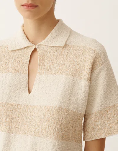Fabiana Filippi Boxy Shirt In Striped Cotton Tweed With Sequins In Multi