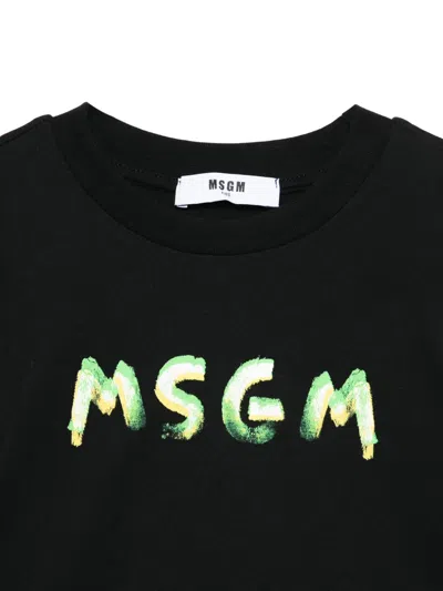 Msgm Logo T-shirt In Black