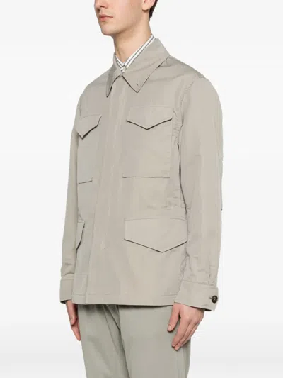 Eleventy Patch-pocket Jacket In Neutral