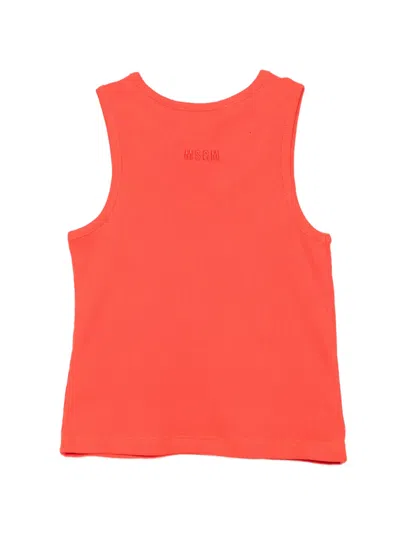 Msgm Polka Dot Sleeveless Top In Orange