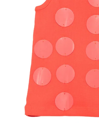 Msgm Polka Dot Sleeveless Top In Orange