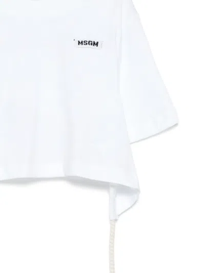 Msgm Logo-patch T-shirt In White