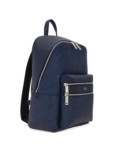 Ferragamo Embossed Gancini Backpack In Blue