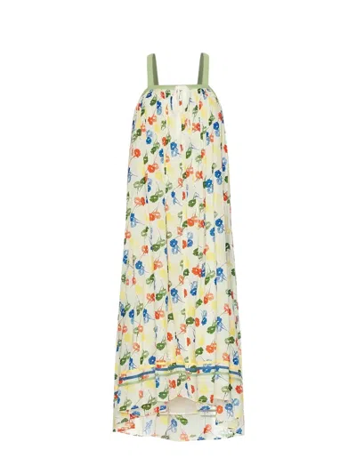 Bode Flower Stamp Dress In Multi