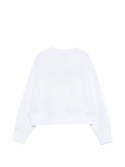 Msgm Logo-embellished Sweatshirt In White