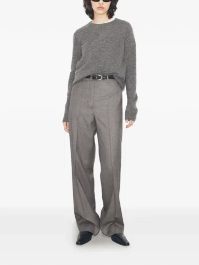Tory Burch Wool Pants In Gray