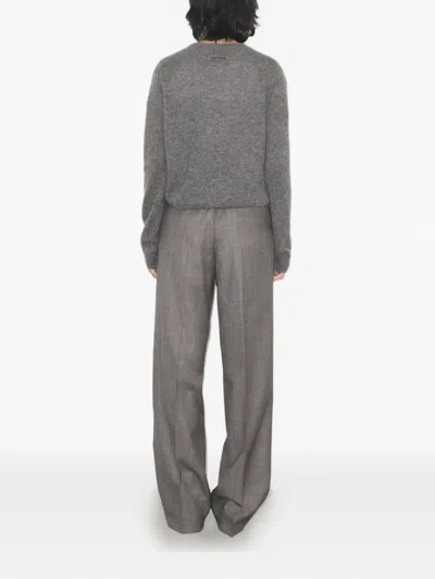 Tory Burch Wool Pants In Gray