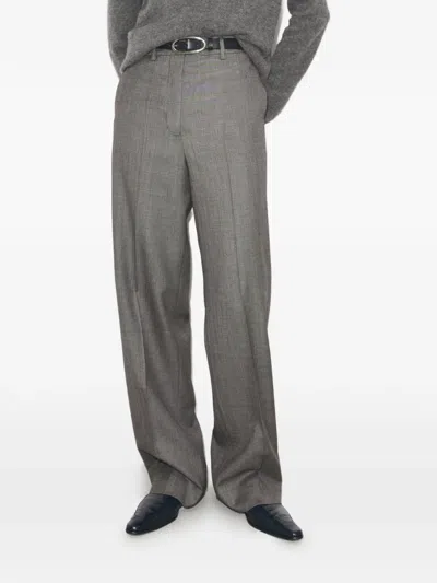 Tory Burch Wool Pants In Gray