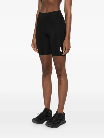 Autry Black Stretch Polyester Shorts In Black