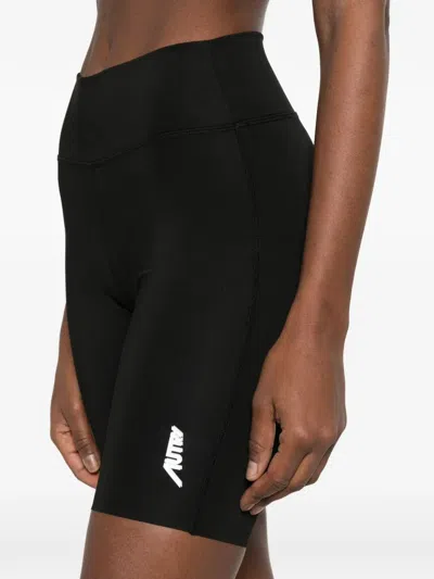 Autry Black Stretch Polyester Shorts In Black