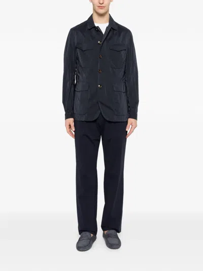 Montecore Flap-pocket Shirtjacket In Blue