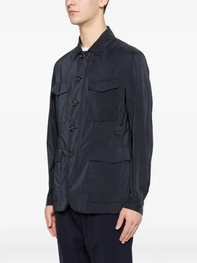 Montecore Flap-pocket Shirtjacket In Blue