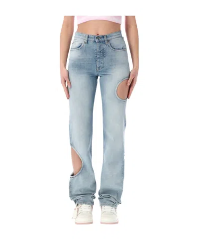 Off-white New Meteor Distressed Jeans Size 26 In Blue