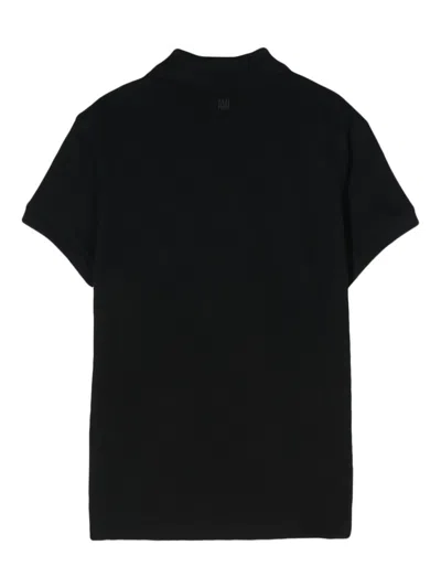 Ami Alexandre Mattiussi Ami Paris Men Black Polo Shirt With Adc Embroidery At The Front In Cotton Man In Multi