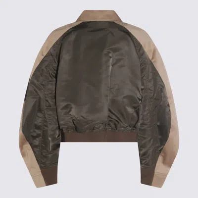 Sacai Oversized Cotton-canvas And Shell Bomber Jacket In Green