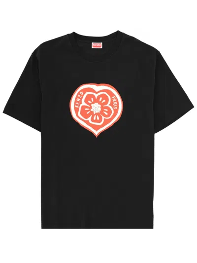 Kenzo Boke Heart Cotton Crew Neck Graphic T-shirt In Black