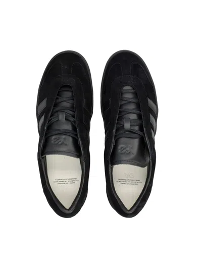 Y-3 Gazelle Black Leather Sneakers In Black