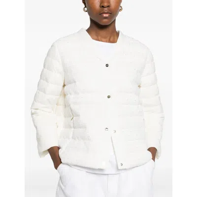 Herno Buttoned Puffer Jacket In White