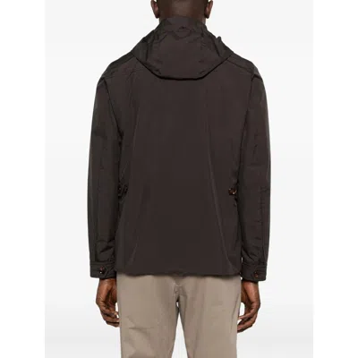 Moorer Button Hooded Jacket In Brown