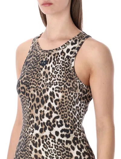 Ganni Jimmy Choo Romy 85 Champagne Coarse Glitter Fabric Pumps In Animal Print