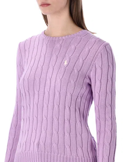 Polo Ralph Lauren Touch Julianna Cable-knit Sweater In Purple