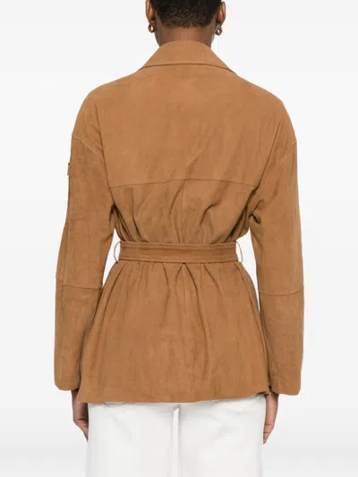 Peuterey Brown Solid Jacket In Brown