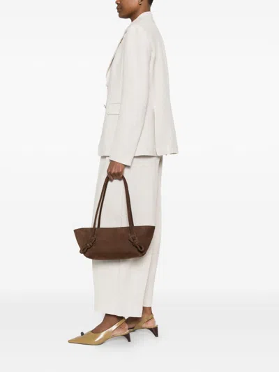 Hereu Medium Fleca Knotted Shoulder Bag In Brown