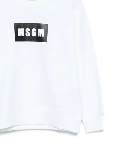 Msgm Logo-print Sweatshirt In Yellow