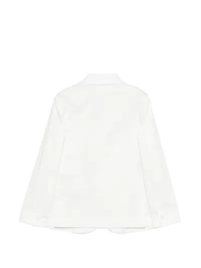 Fay Buttoned Pocket Bçazer In White