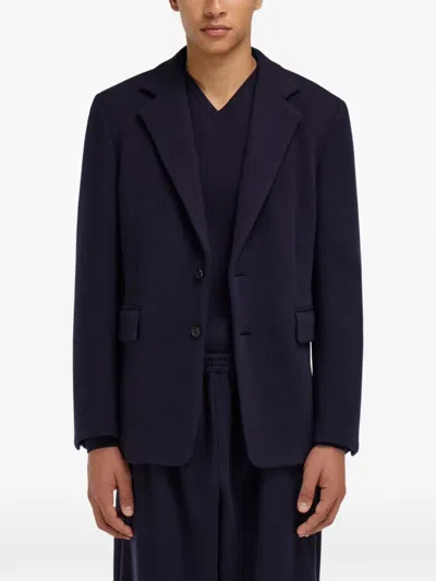 Ferragamo Single Breasted Jersey Blazer In Blue