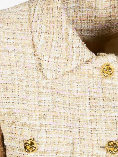 Tagliatore Beige Tweed Check Pattern Jacket In Neutral
