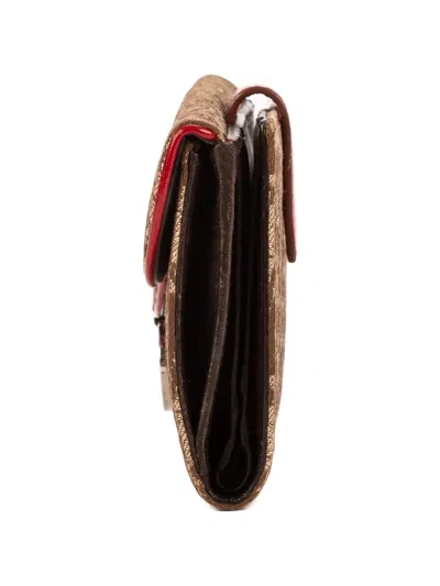 Pre-owned Dior Rasta Saddle Compact Wallet In Neutral