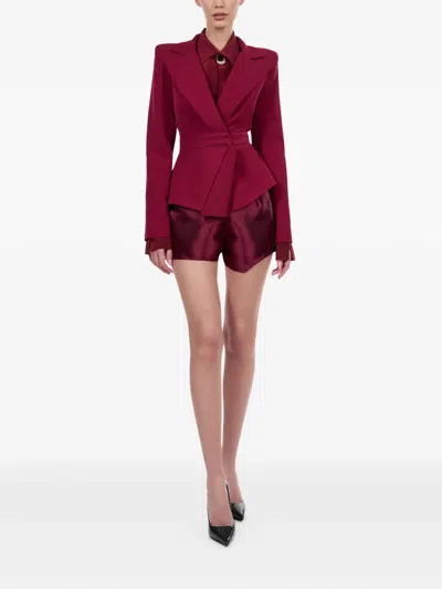 Araftu Collared Blazer Jacket In Red