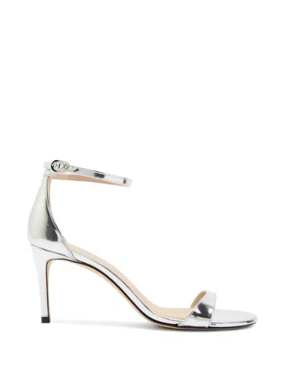 Stuart Weitzman Nudist Ii Ankle-strap Sandals In Silver