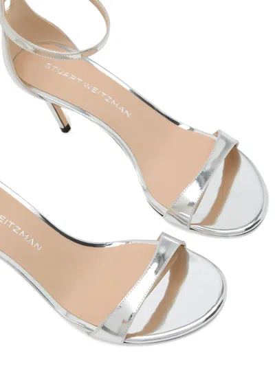 Stuart Weitzman Nudist Ii Ankle-strap Sandals In Silver