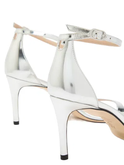 Stuart Weitzman Nudist Ii Ankle-strap Sandals In Silver