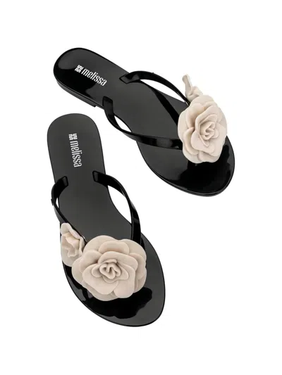 Melissa Harmonic Springtime Flip-flops In Black