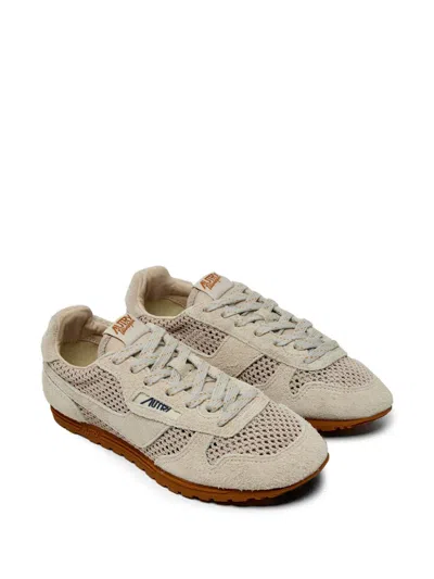 Autry Windspin Mesh Panelling Suede Sneakers In Neutral