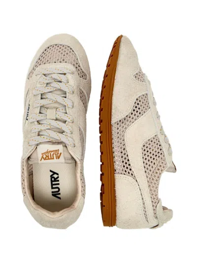Autry Windspin Mesh Panelling Suede Sneakers In Neutral