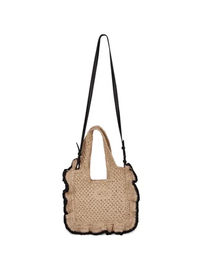 Msgm Ruffled Bag In Neutral
