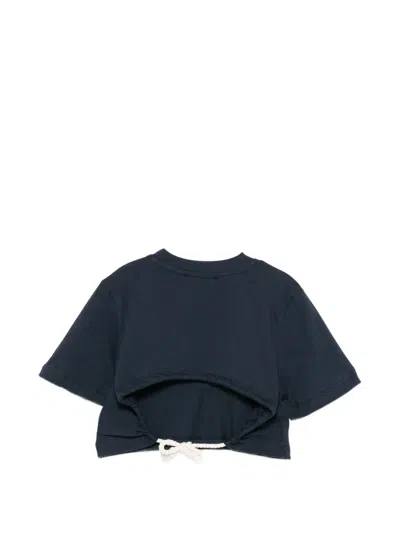 Msgm Logo Crop T-shirt In Multi