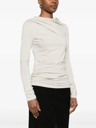 Entire Studios Drape Long-sleeve Top In White